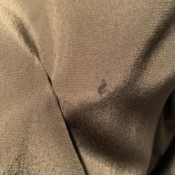 Madewell Lace Up silk Blouse Olive Small - Picture 6 of 8